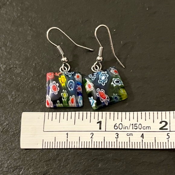 MillieFiori Art Glass Drop Dangle Earrings And Necklace Art To Wear Set - Picture 5 of 16